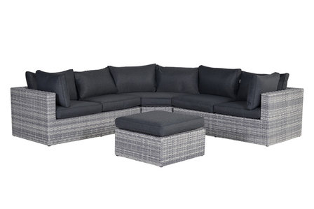 Garden Impressions Menorca Loungeset 4-tlg. - cloudy grey L-shape/refl.black