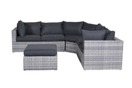 Garden Impressions Menorca Loungeset 4-tlg. - cloudy grey L-shape/refl.black