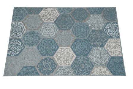 Garden Impressions Hexagon Outdoor Teppich - 120x170 t&uuml;rkis