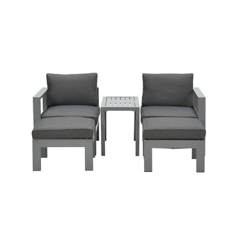 Garden Impressions Bolsena Balkonset 5-Teilig - arctic grey/reflex black