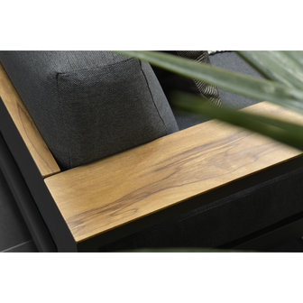 Garden Impressions Cube Lounge Sessel - c. bl/ reflex black/ teak look