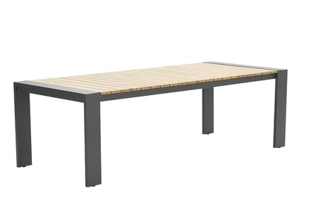  Garden Impressions Francisco Dining Tisch 240x100 - carbon black/Teak Look