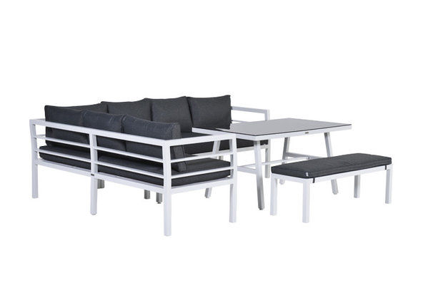 Garden Impressions Blakes Lounge/Dining Set 4-tlg - mat white/ reflex black