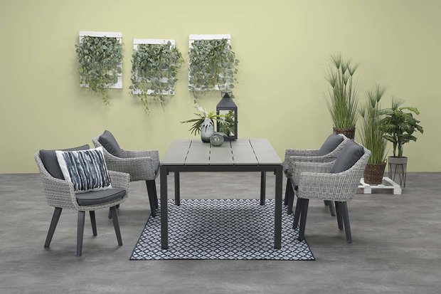 Garden Impressions Salsa Tisch - 180x107 carbon black/Pw. grey