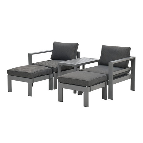 Garden Impressions Bolsena Balkonset 5-Teilig - arctic grey/reflex black
