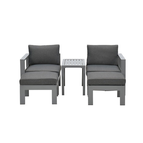 Garden Impressions Bolsena Balkonset 5-Teilig - arctic grey/reflex black