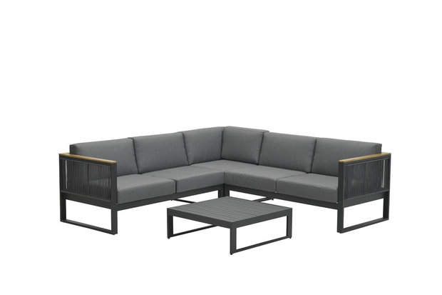 Garden Impressions Alain Lounge Set 4-Teilig - c.bl./mid gr. rope 5mm/mid gr