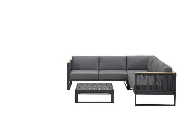 Garden Impressions Alain Lounge Set 4-Teilig - c.bl./mid gr. rope 5mm/mid gr