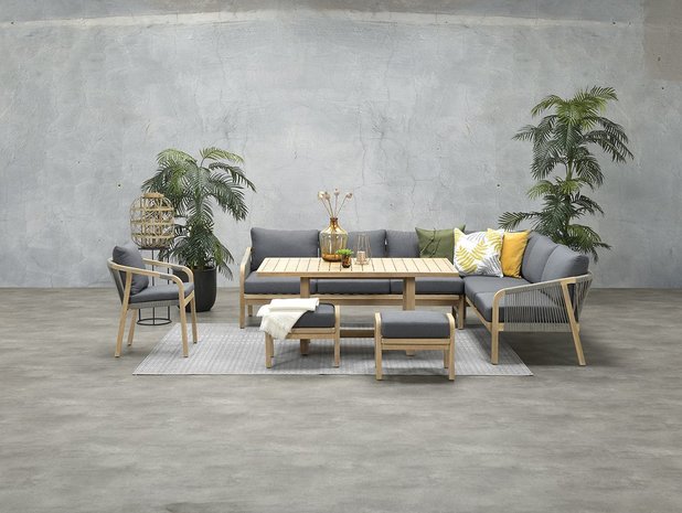 Garden Impressions Santos L/D Set 5-tlg. rechts - Akazie white wash/anthrazit