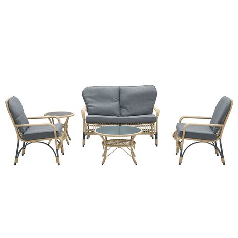 Garden Impressions Amarante Lounge Set 5-tlg - C. Black/ Natur/ myst Grau