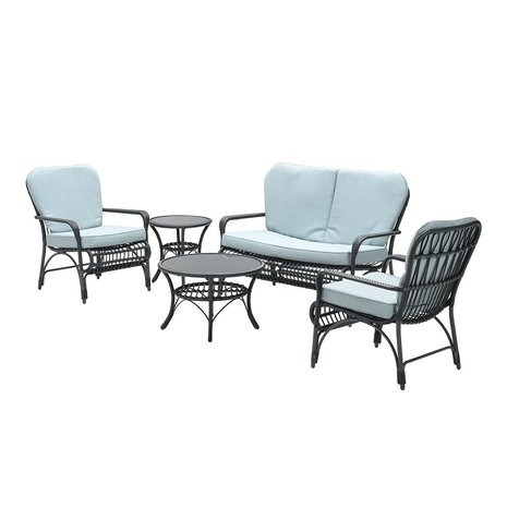 Garden Impressions Amarante Lounge Set 5-tlg - C. Black/ Schwarz/ Mintgrau