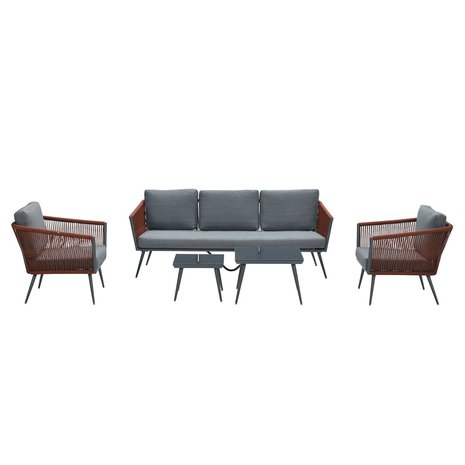 Garden Impressions Canberra Lounge Set 5-Teilig - C.Bl./Rope Kupfer/ myst Gr.