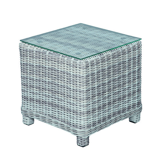 Garden Impressions Veracruz Beistelltisch - 45x45xH46 cl. grey HØ5mm/Glas