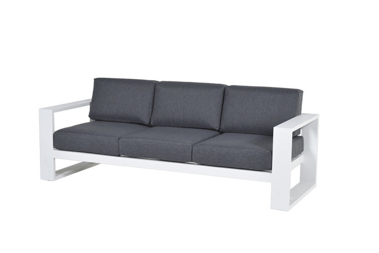 Garden Impressions Cube 3-Sitzer Bank - mat white/reflex black