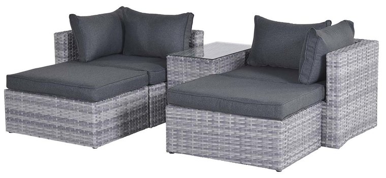 Garden Impressions Garda Balkonlounge 5-tlg. - cloudy grey L-shape/ref. black