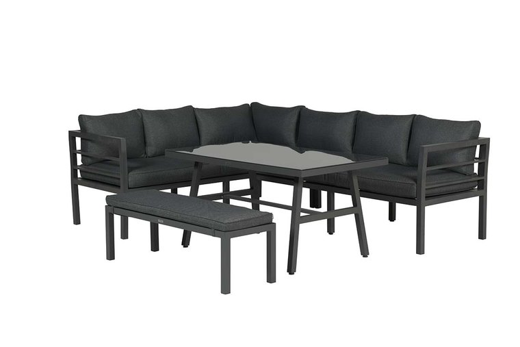 Garden Impressions Blakes Lounge/Dining Set 4-tlg - Carbon black/reflex black