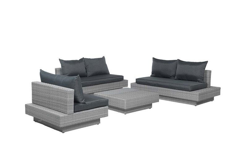Garden Impressions Capetown Loungeset 4-tlg. - vintage grey 2-half/ref.black