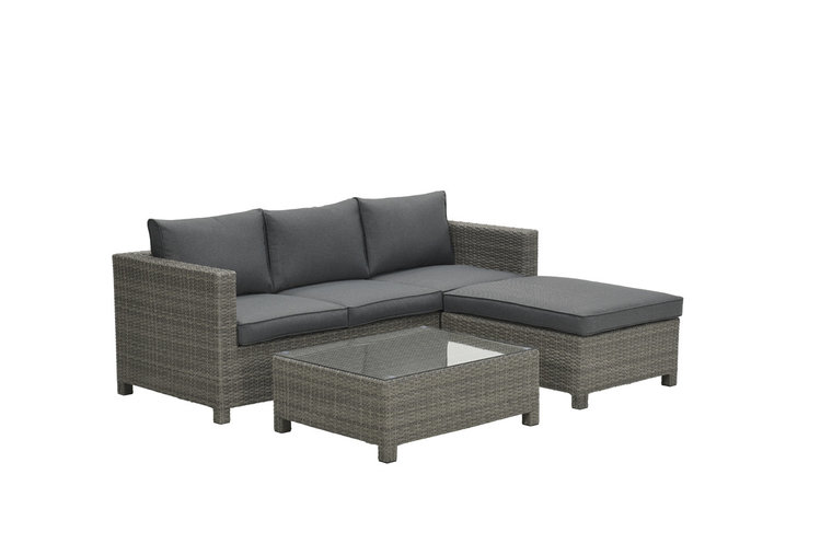 Garden Impressions Rudesheim Loungeset 3-Teilig - organic grey 2-half/ref. black