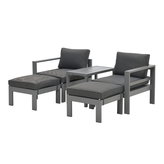 Garden Impressions Bolsena Balkonset 5-Teilig - arctic grey/reflex black