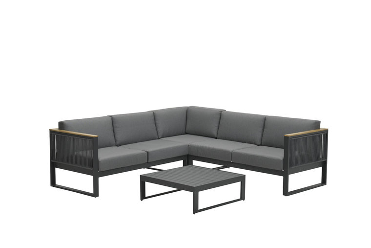 Garden Impressions Alain Lounge Set 4-Teilig - c.bl./mid gr. rope 5mm/mid gr