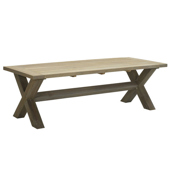  Garden Impressions Colombia Tisch 240x100xH77 cm - grau Teak/Beine 12x12 cm