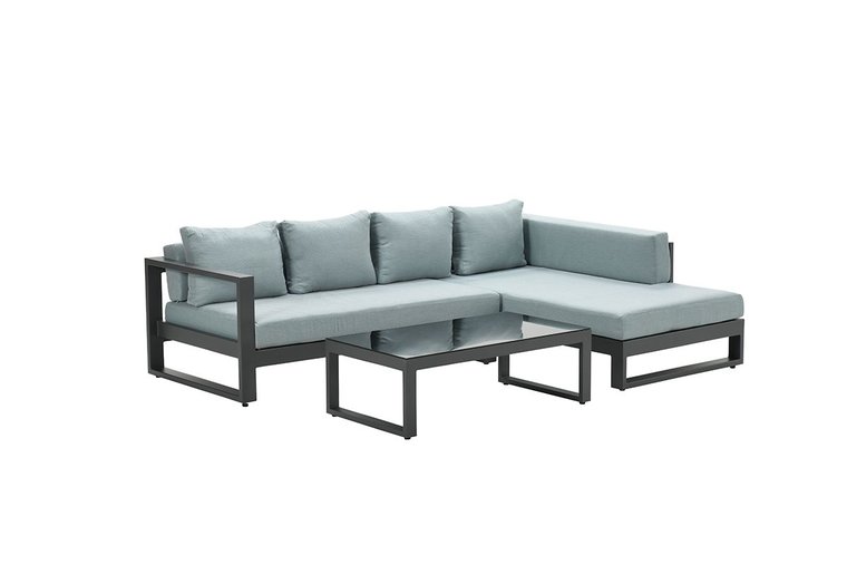 Garden Impressions Esmee Loungeset 3-tlg. links - carbon black/mintgrau