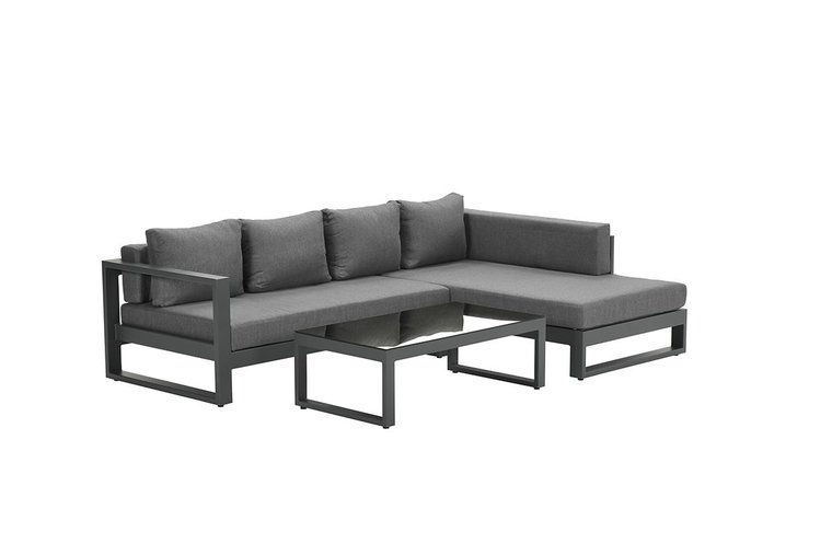 Garden Impressions Esmee Loungeset 3-tlg. links - carbon black/mystic grey