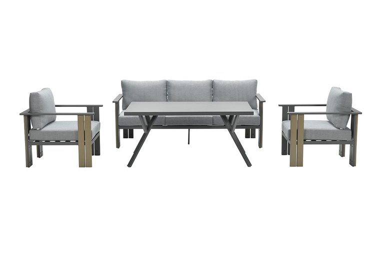 Garden Impressions Plato L/D Set 4-tlg. - VW vint. teak/c.black/hellgr.