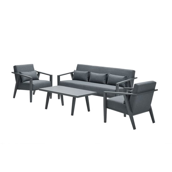 Garden Impressions Morlaix lounge set 4-Teilig - carbon black/ anthracite