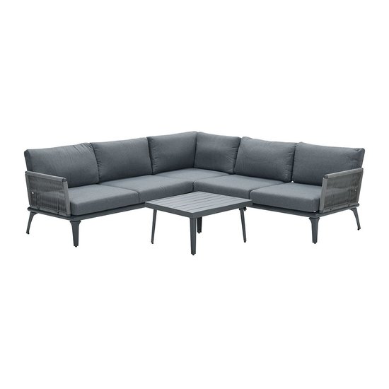 Garden Impressions Pescara Lounge Eckset 4-tlg - C.Bl/TPU rope hell gr/ mys gr