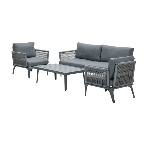 Garden Impressions Pescara Lounge Set 4-tlg - C.Bl/TPU rope hell gr/ mys gr
