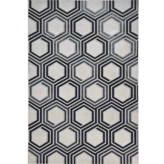 Garden Impressions Hexagon Teppich - 120x170 elegant Schwarz