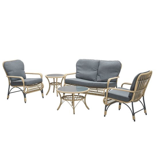 Garden Impressions Amarante Lounge Set 5-tlg - C. Black/ Natur/ myst Grau