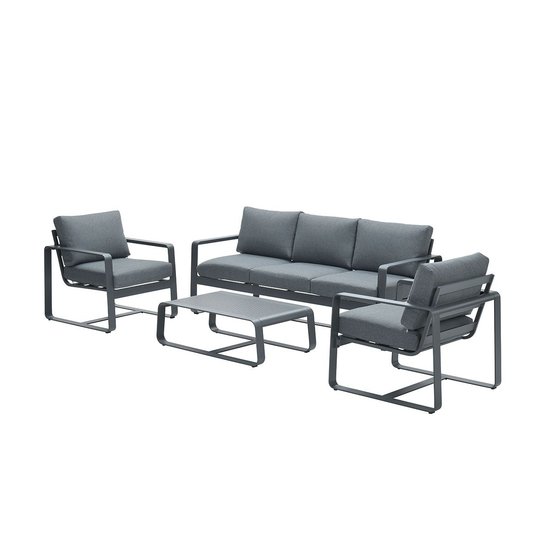 Garden Impressions Oreon Lounge Set 4-tlg. - Carbon Black/ myst. Gr.