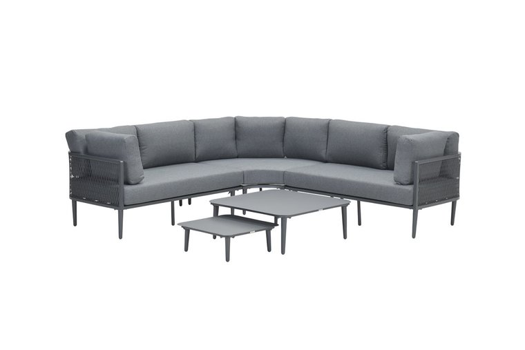 Garden Impressions Nina Lounge Eckset 5-tlg. - Carbon Black/ myst. Gr.