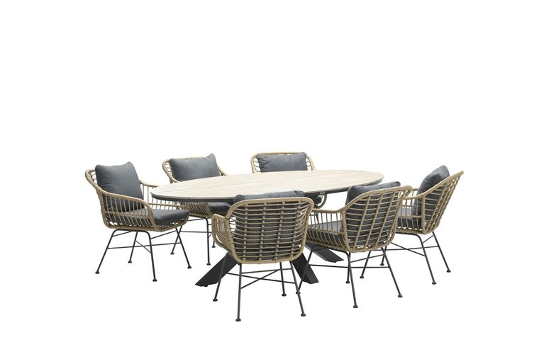 Garden Impressions Edison Garten Set 7-Teilig - Dunkel grau/licht grau